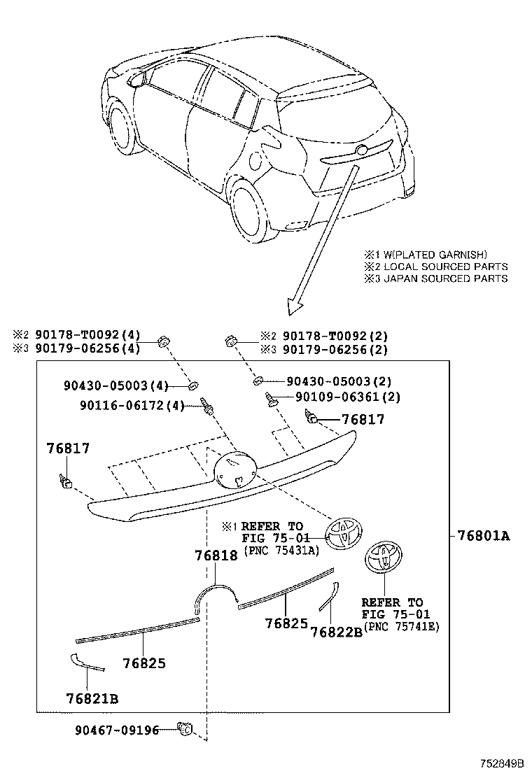  YARIS |  REAR MOULDING