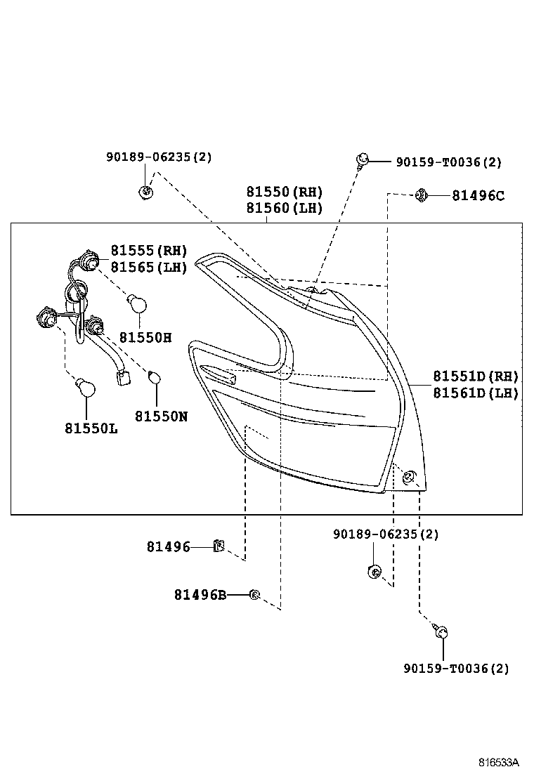  YARIS |  REAR COMBINATION LAMP