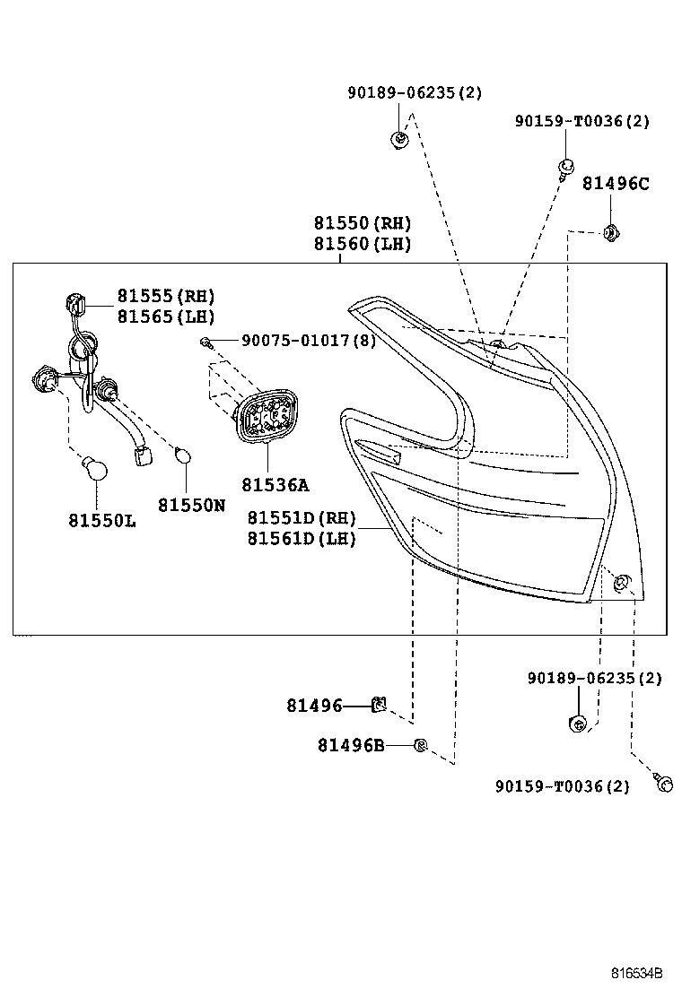  YARIS |  REAR COMBINATION LAMP