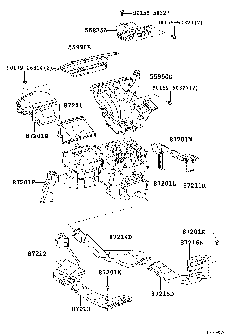  PREVIA |  HEATING AIR CONDITIONING CONTROL AIR DUCT