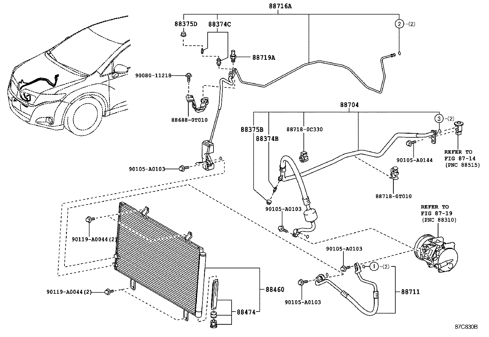  VENZA |  HEATING AIR CONDITIONING COOLER PIPING