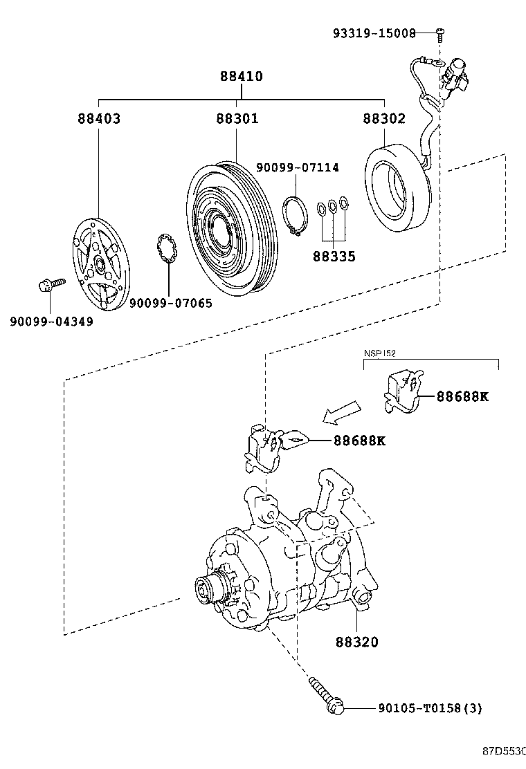  YARIS |  HEATING AIR CONDITIONING COMPRESSOR