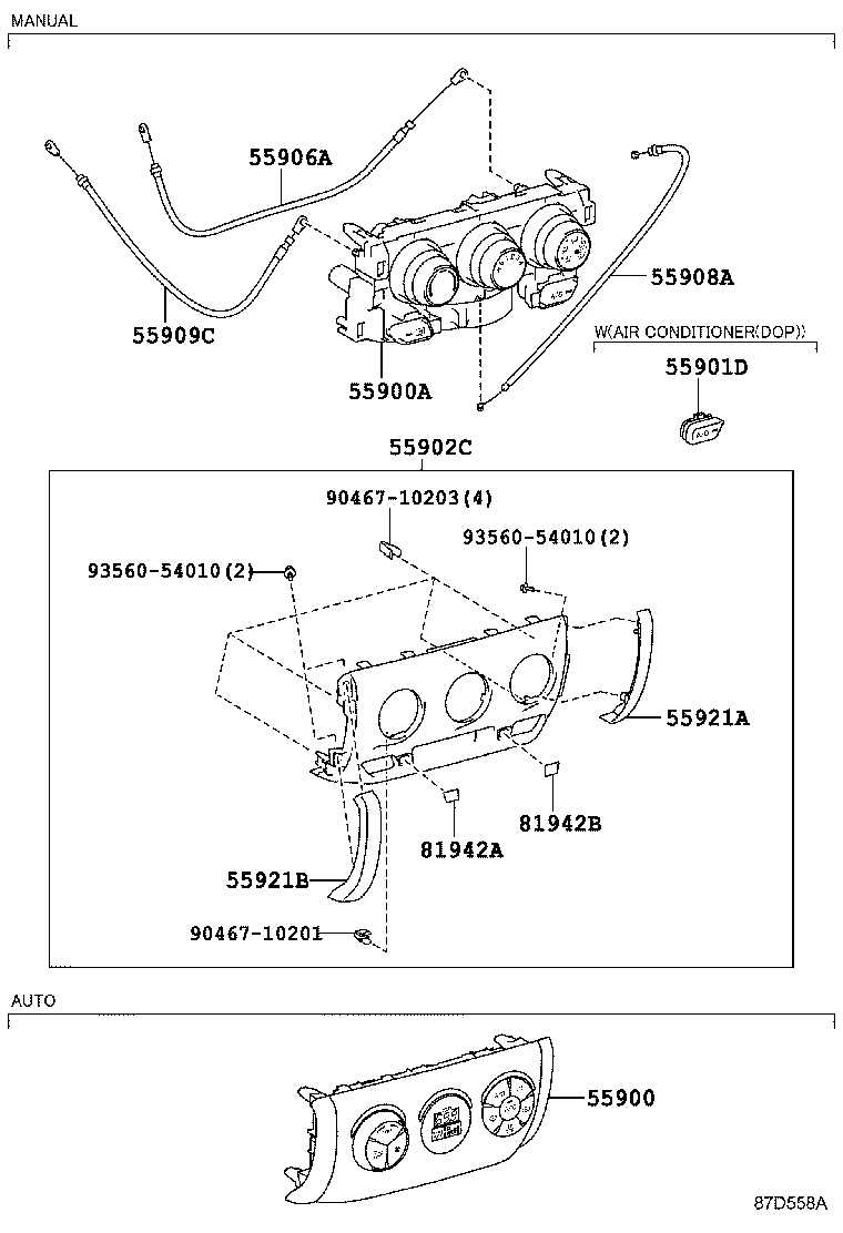  YARIS VIOS LIMO |  HEATING AIR CONDITIONING CONTROL AIR DUCT