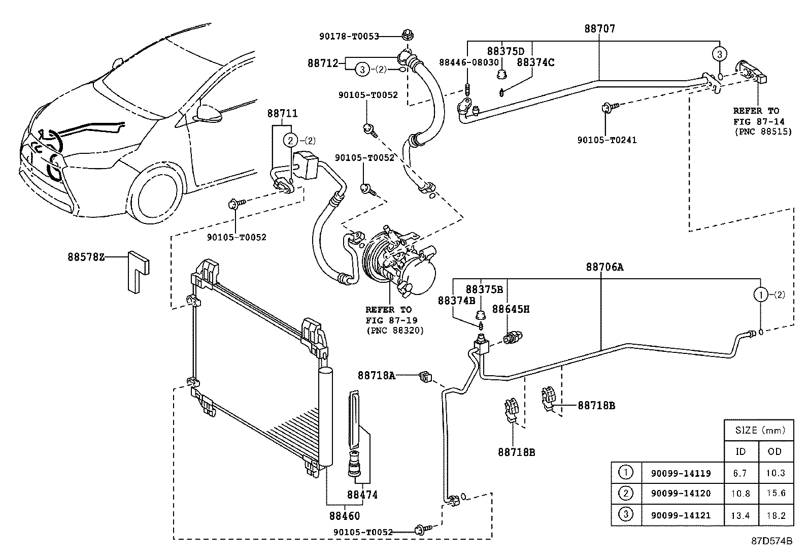  YARIS |  HEATING AIR CONDITIONING COOLER PIPING