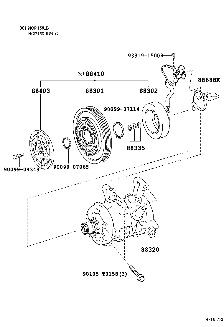 YARIS VIOS LIMO | HEATING AIR CONDITIONING COMPRESSOR