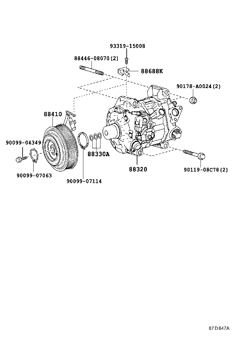  HIGHLANDER KLUGER |  HEATING AIR CONDITIONING COMPRESSOR