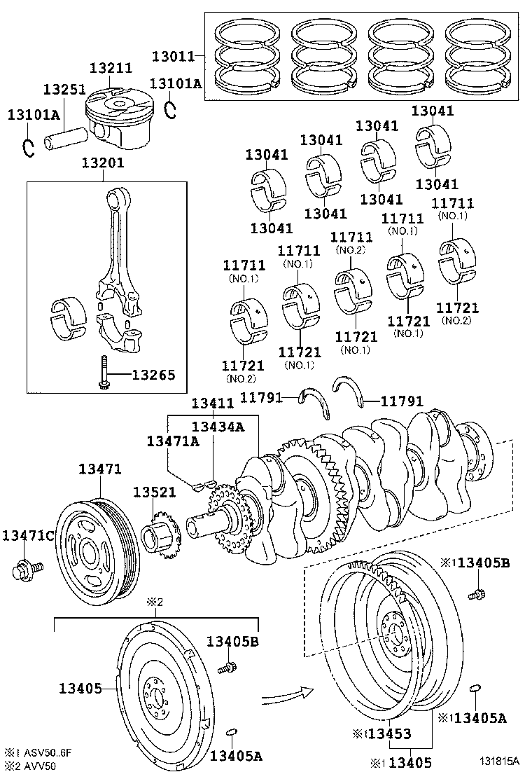  CAMRY AURION HV ARL |  CRANKSHAFT PISTON