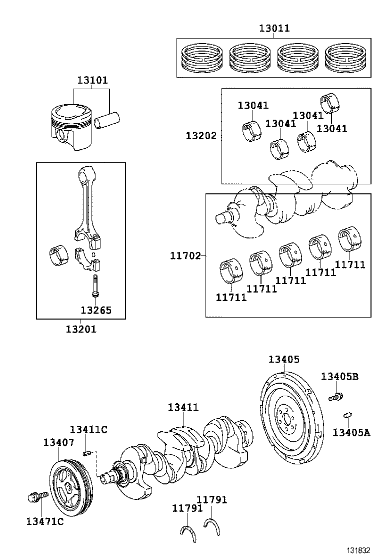  PRIUS C |  CRANKSHAFT PISTON