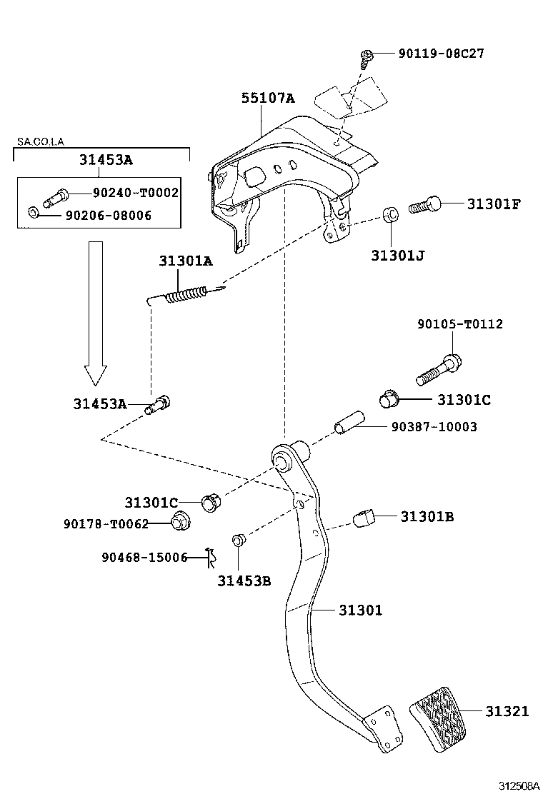  FORTUNER |  CLUTCH PEDAL FLEXIBLE HOSE