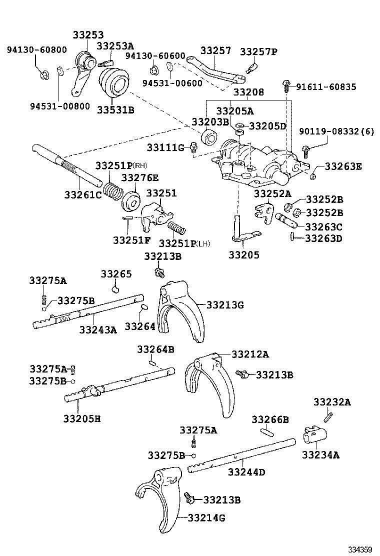  DYNA |  GEAR SHIFT FORK LEVER SHAFT MTM