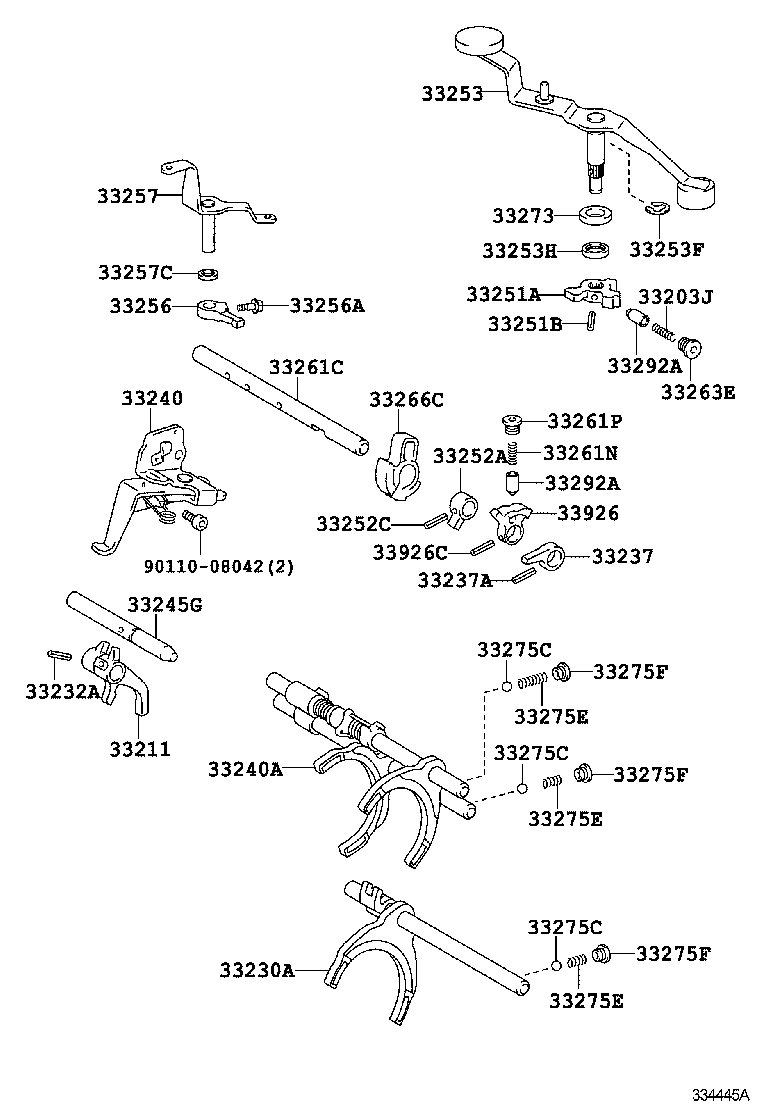  CAMRY AURION HV ARL |  GEAR SHIFT FORK LEVER SHAFT MTM