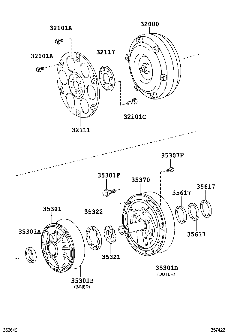  LAND CRUISER PRADO |  TORQUE CONVERTER FRONT OIL PUMP CHAIN ATM