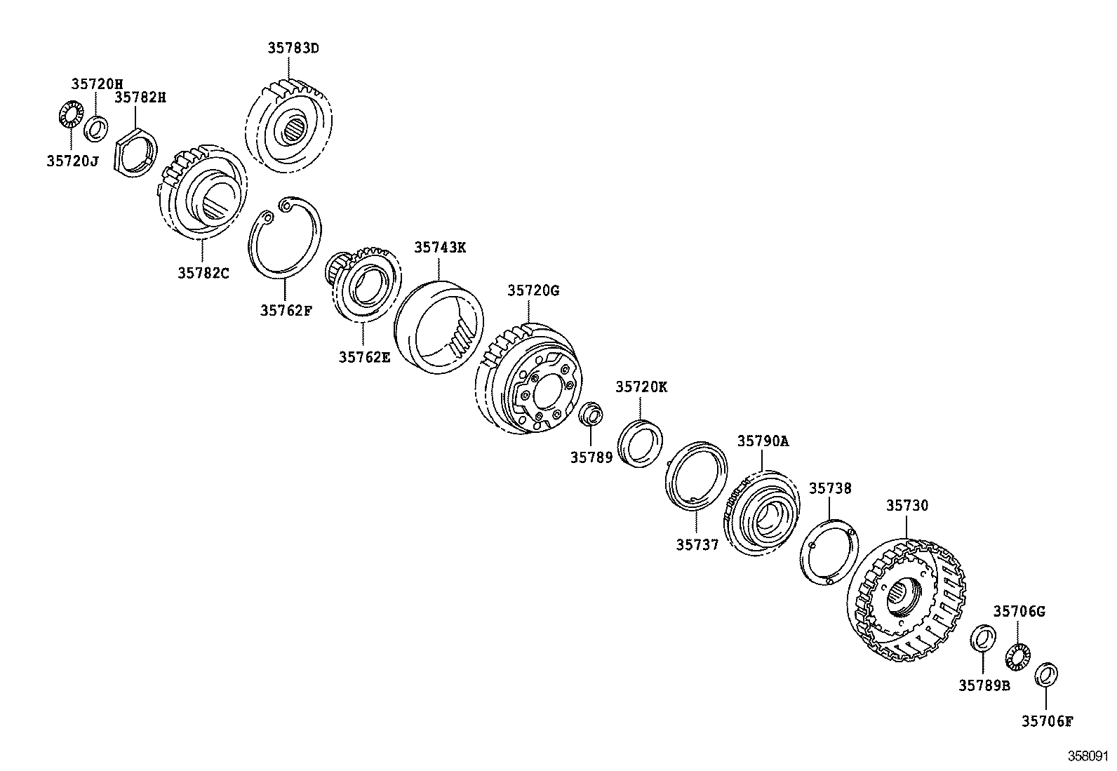  YARIS |  PLANETARY GEAR REVERSE PISTON COUNTER GEAR ATM