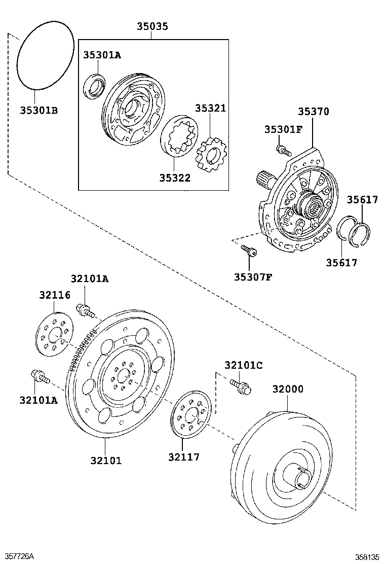  CAMRY HYBRID CHINA |  TORQUE CONVERTER FRONT OIL PUMP CHAIN ATM