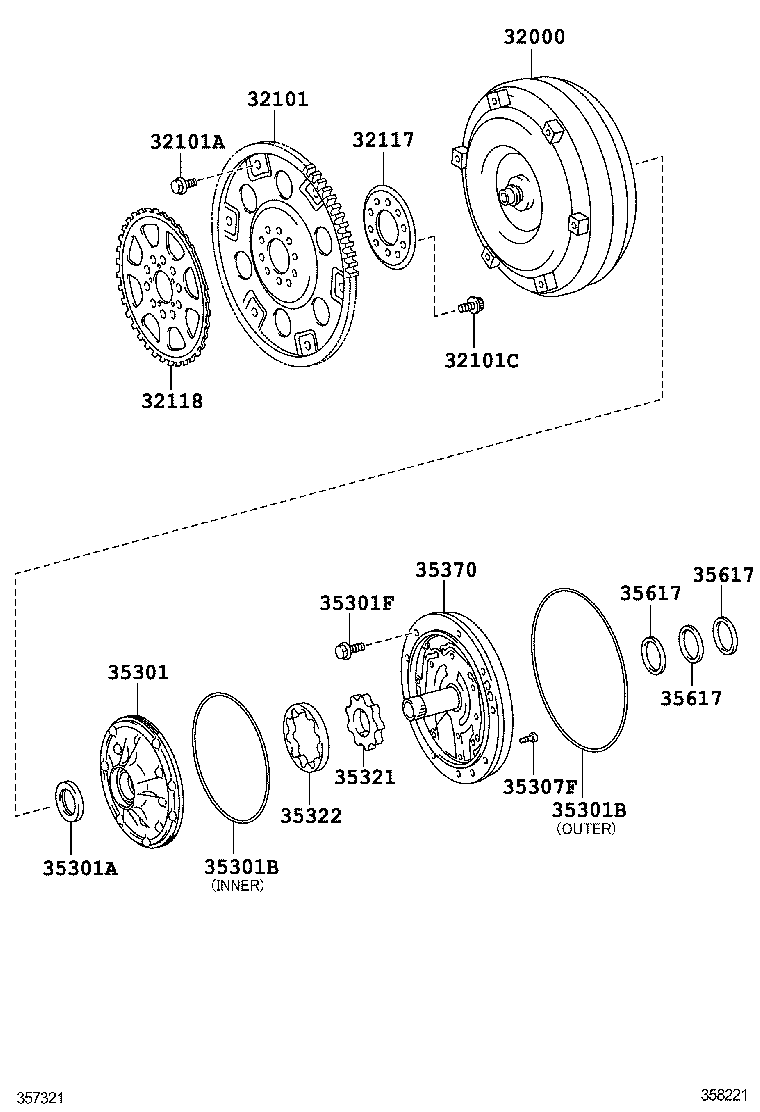  LAND CRUISER CHINA |  TORQUE CONVERTER FRONT OIL PUMP CHAIN ATM