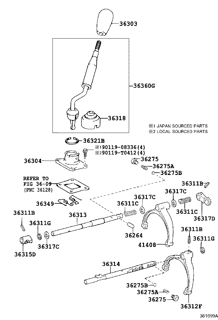 FORTUNER |  TRANSFER LEVER SHIFT ROD