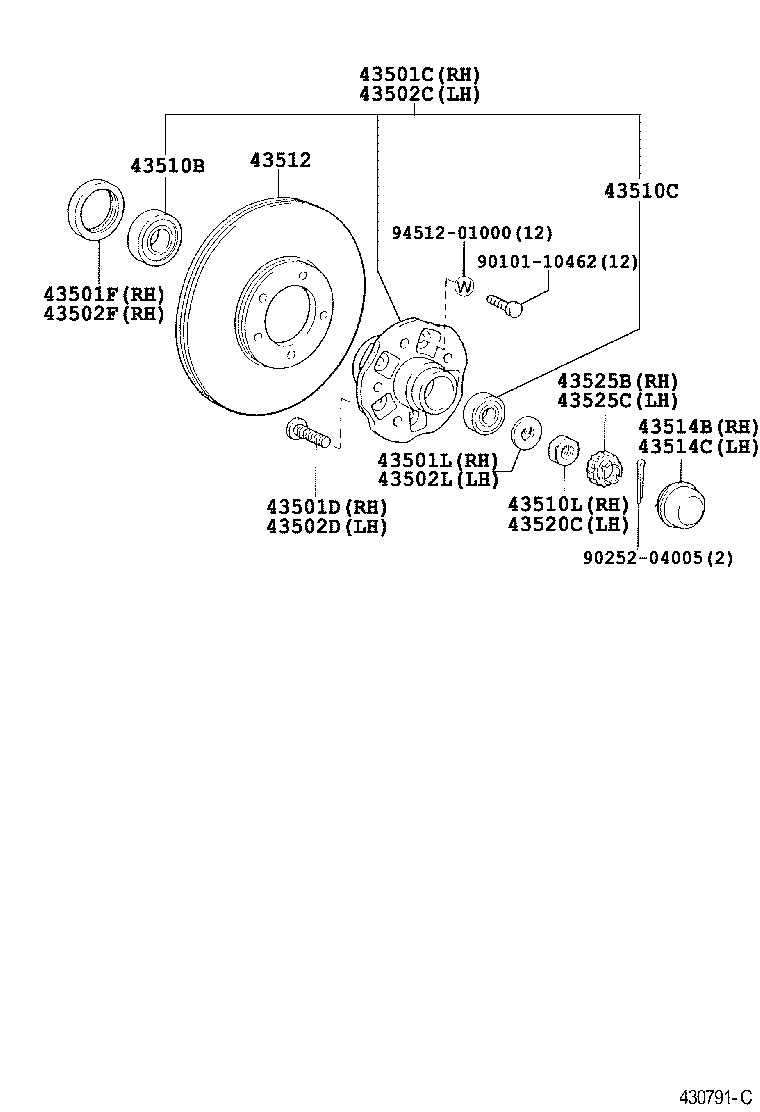  DYNA |  FRONT AXLE HUB