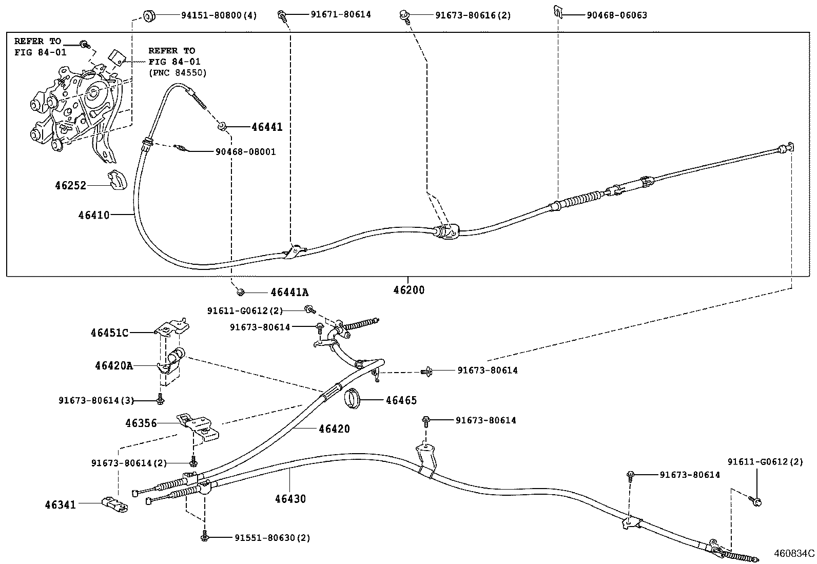  PREVIA TARAGO |  PARKING BRAKE CABLE