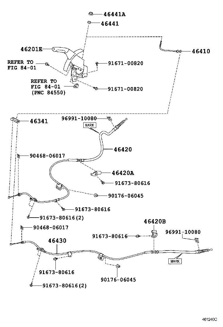  CAMRY AURION HV ARL |  PARKING BRAKE CABLE