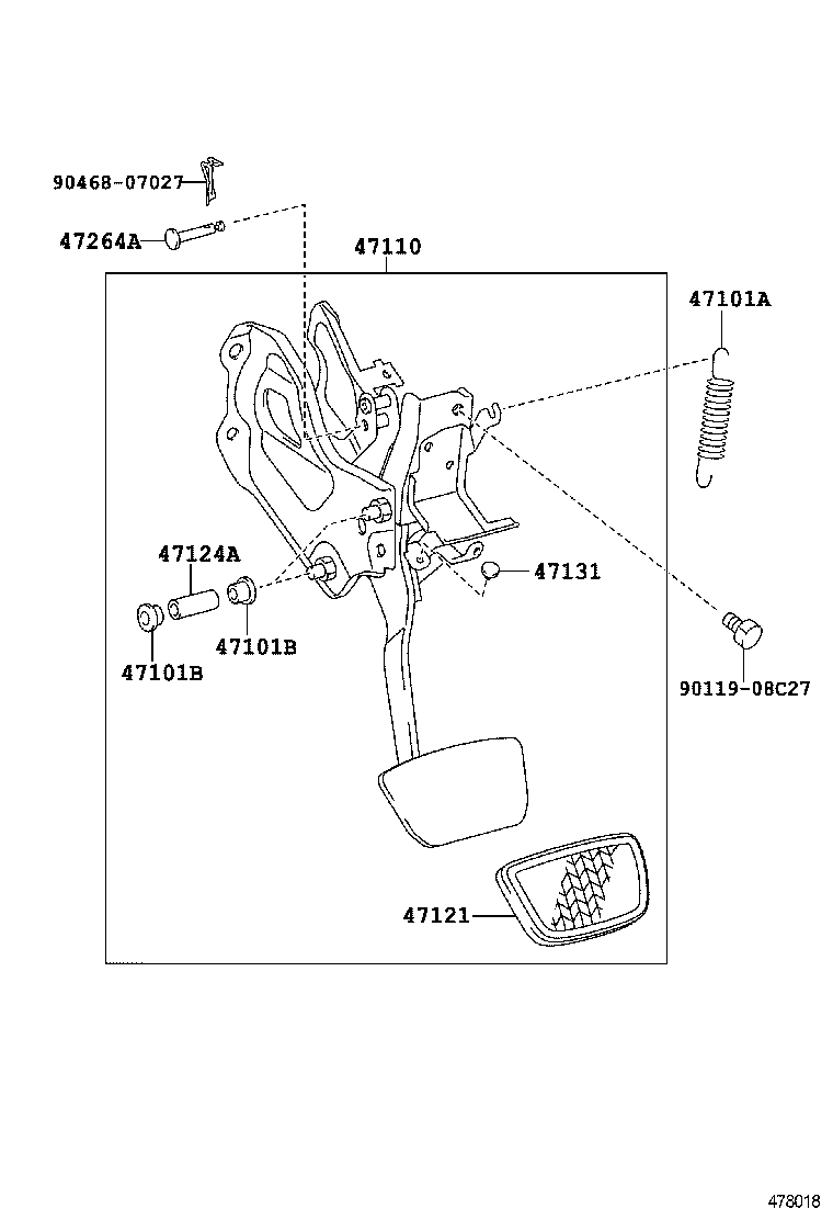  CAMRY AURION HV ARL |  BRAKE PEDAL BRACKET