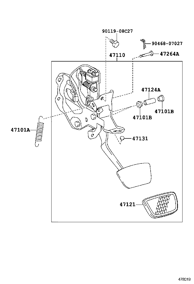  CAMRY AURION HV ARL |  BRAKE PEDAL BRACKET