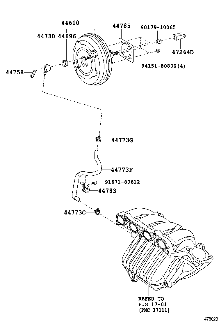  CAMRY AURION HV ARL |  BRAKE BOOSTER VACUUM TUBE