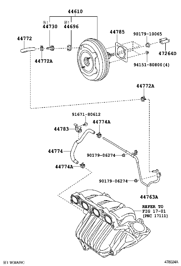  CAMRY AURION HV ARL |  BRAKE BOOSTER VACUUM TUBE