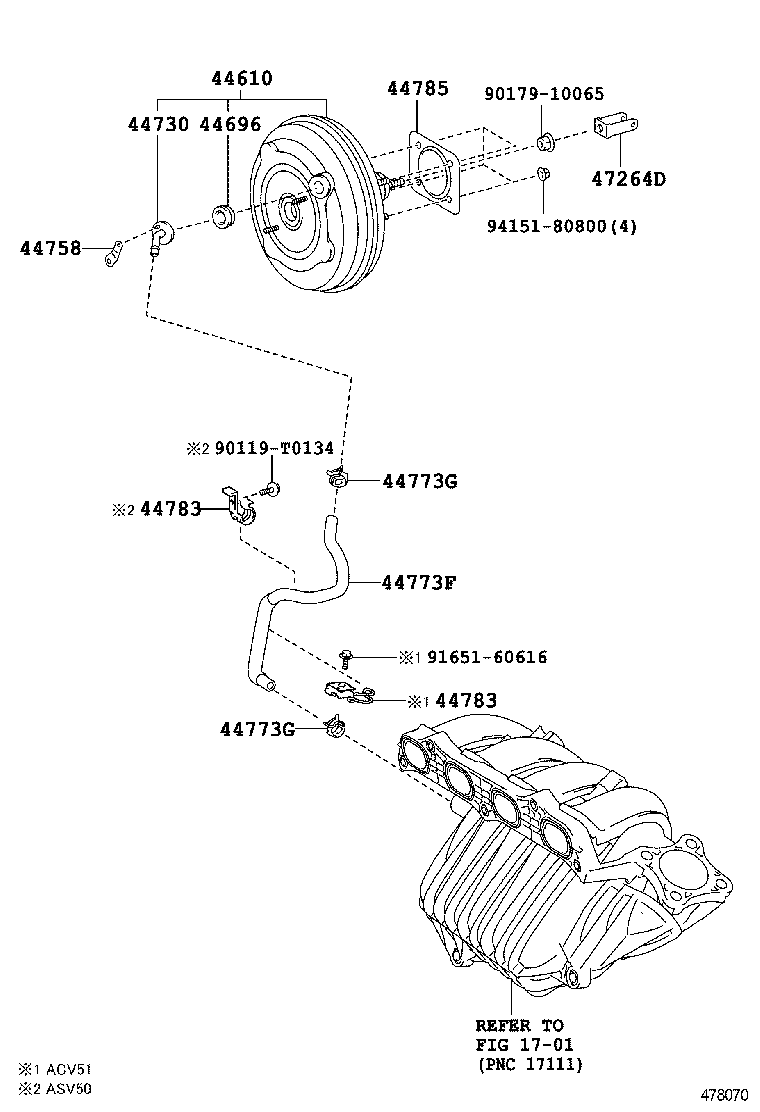  CAMRY HYBRID ASIA |  BRAKE BOOSTER VACUUM TUBE