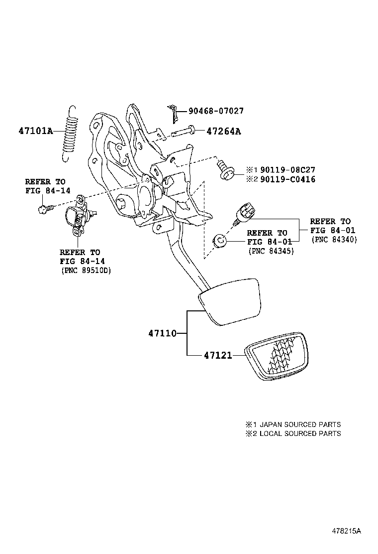  CAMRY HYBRID CHINA |  BRAKE PEDAL BRACKET