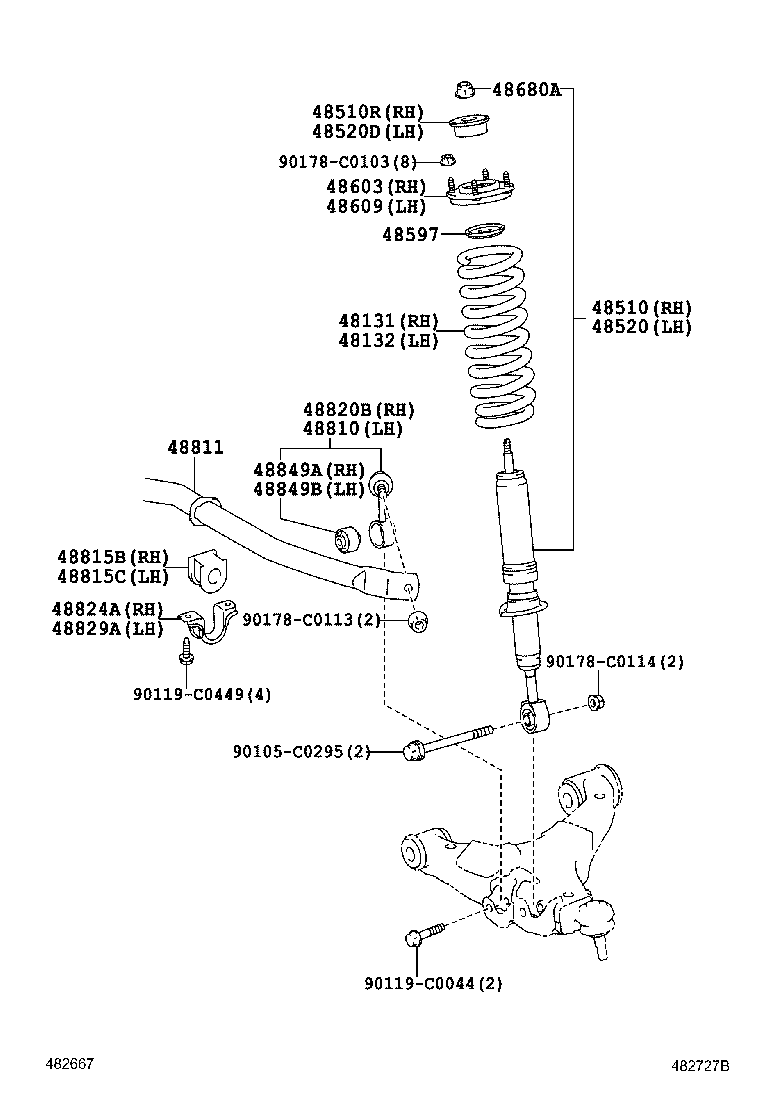  LAND CRUISER CHINA |  FRONT SPRING SHOCK ABSORBER
