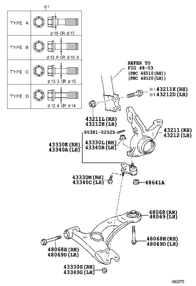  WISH |  FRONT AXLE ARM STEERING KNUCKLE