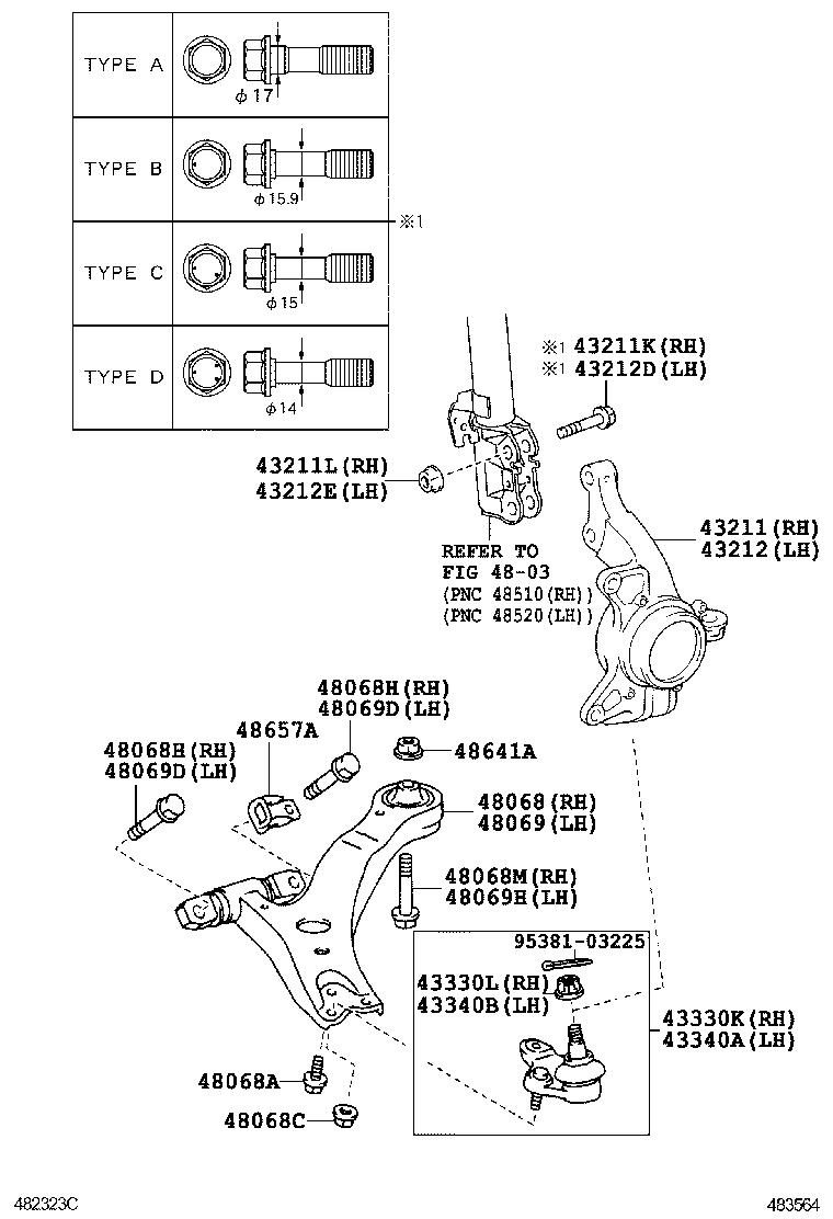  CAMRY HYBRID CHINA |  FRONT AXLE ARM STEERING KNUCKLE