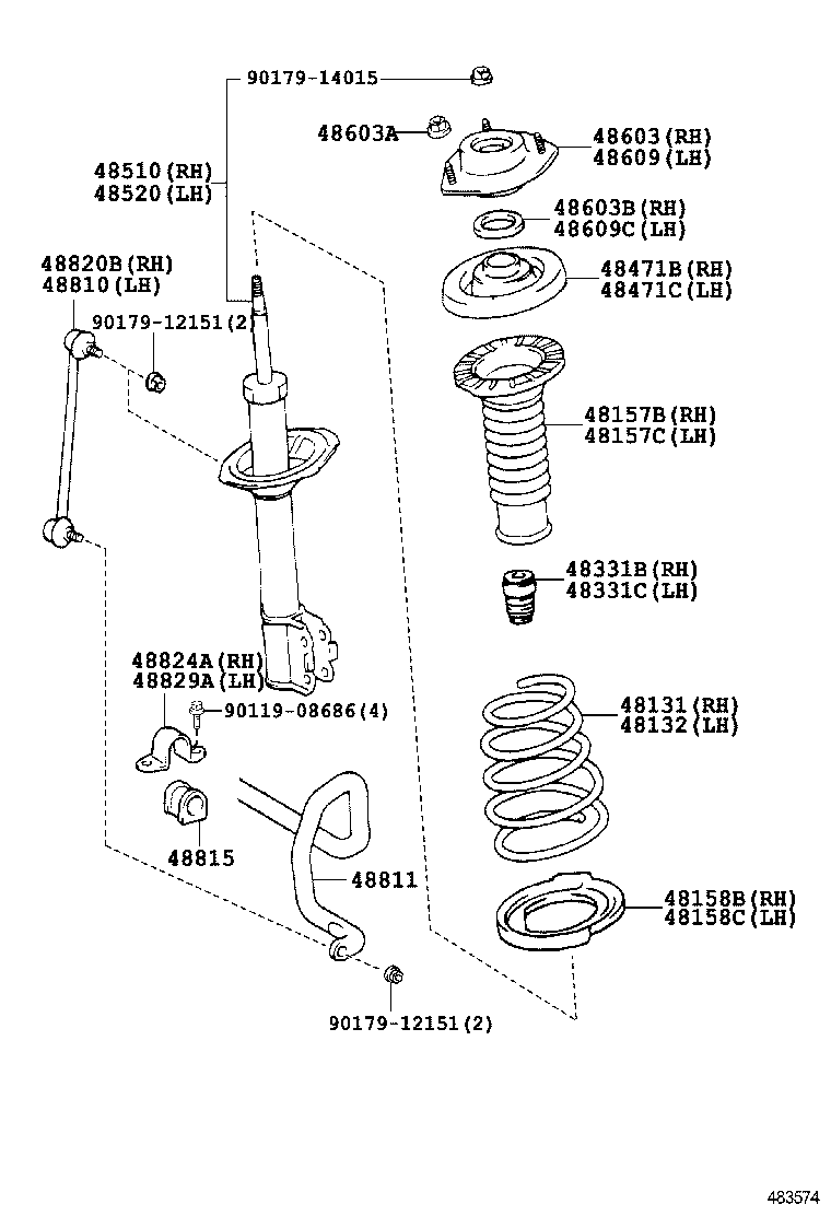  CAMRY AURION HV ARL |  FRONT SPRING SHOCK ABSORBER