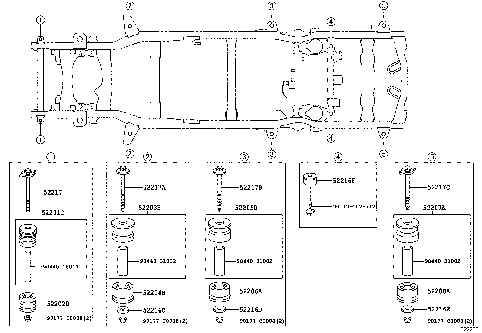  LAND CRUISER PRADO |  CAB MOUNTING BODY MOUNTING