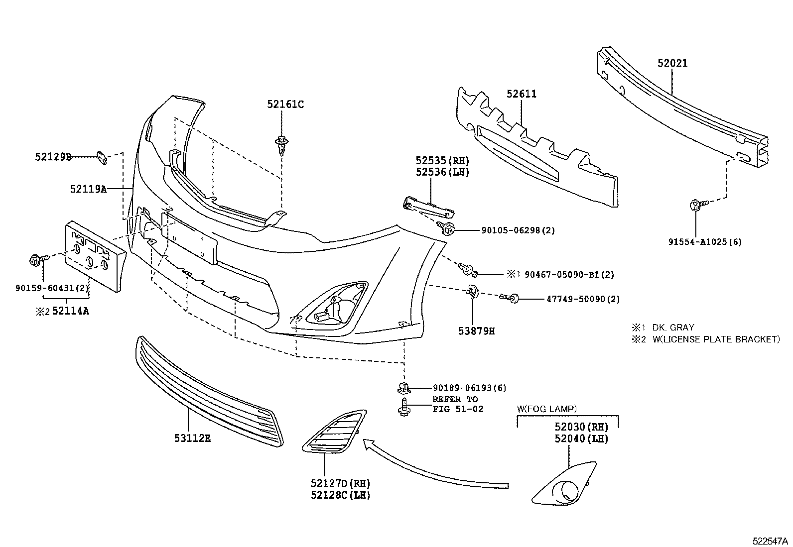  CAMRY AURION HV ARL |  FRONT BUMPER BUMPER STAY