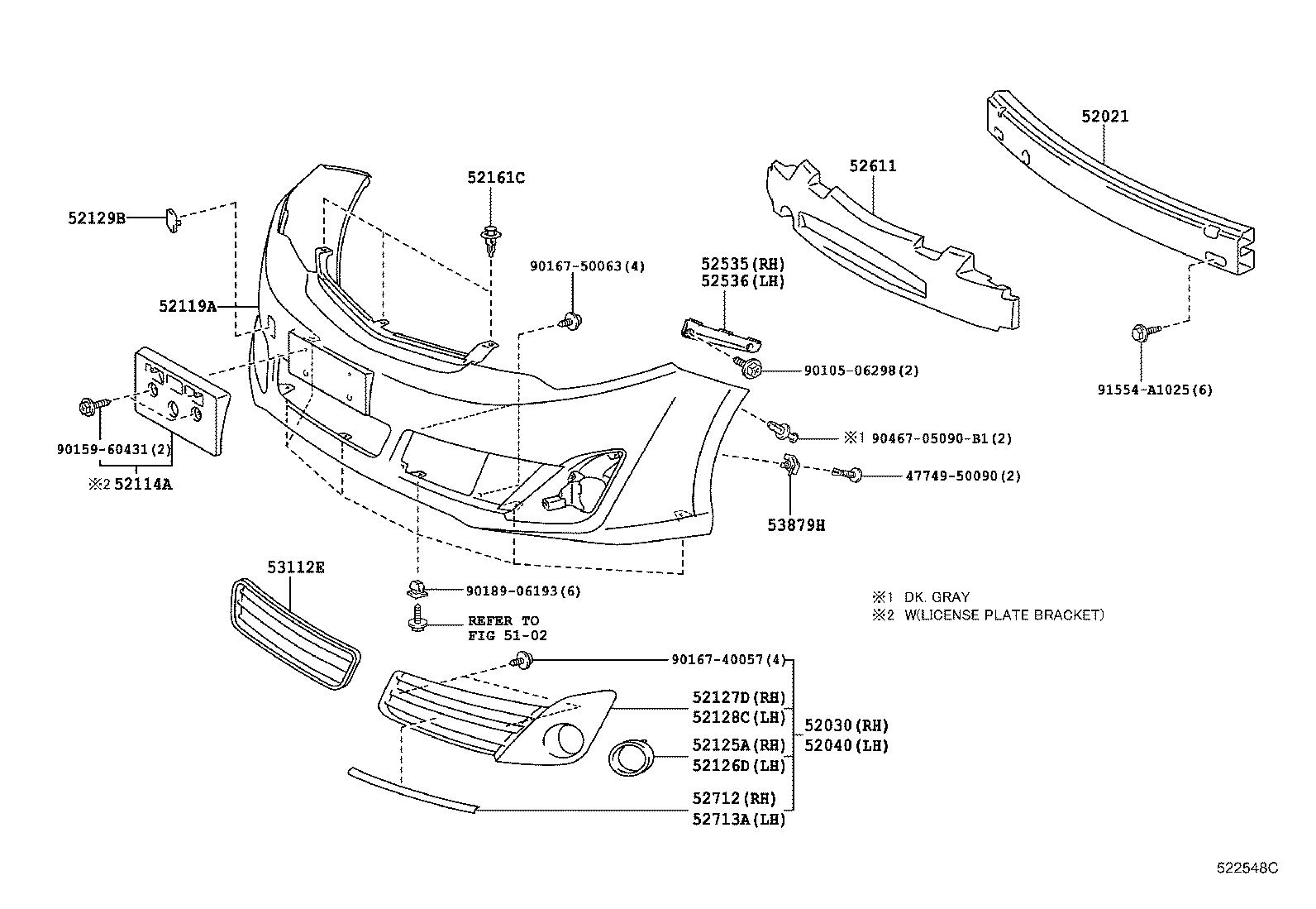  CAMRY AURION HV ARL |  FRONT BUMPER BUMPER STAY