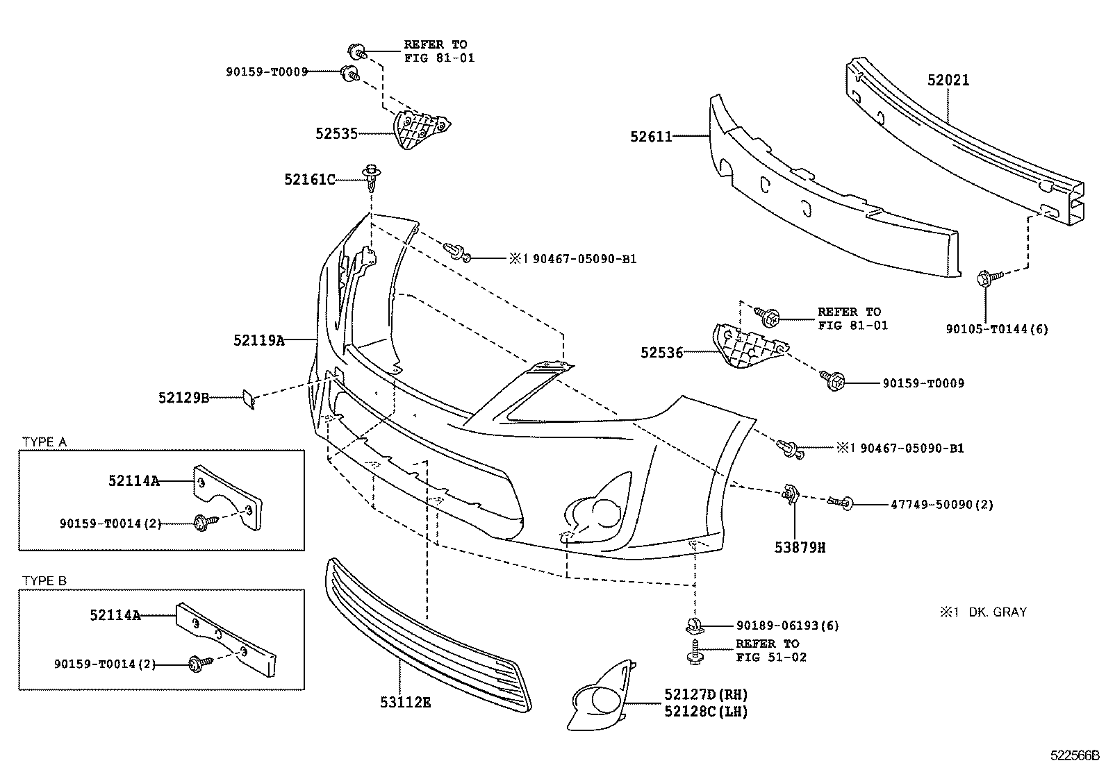  CAMRY HYBRID ASIA |  FRONT BUMPER BUMPER STAY