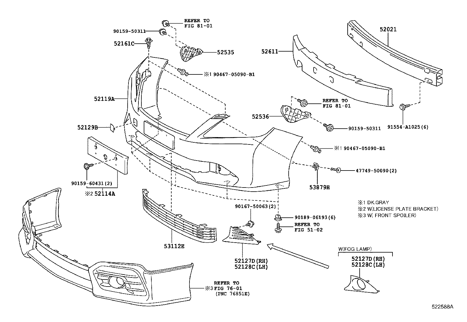  CAMRY AURION HV ARL |  FRONT BUMPER BUMPER STAY