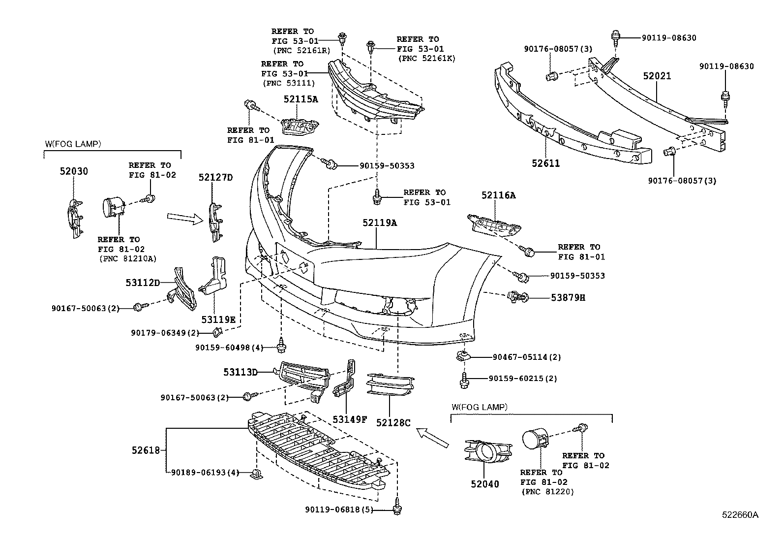  WISH |  FRONT BUMPER BUMPER STAY