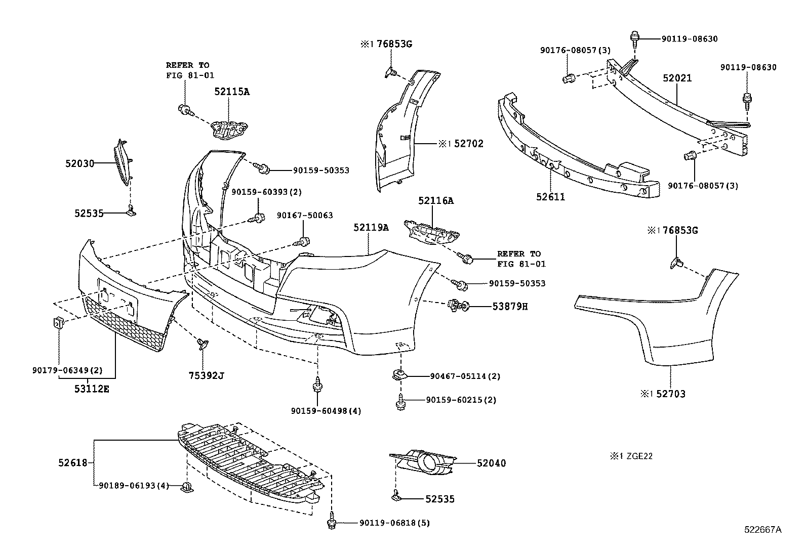  WISH |  FRONT BUMPER BUMPER STAY