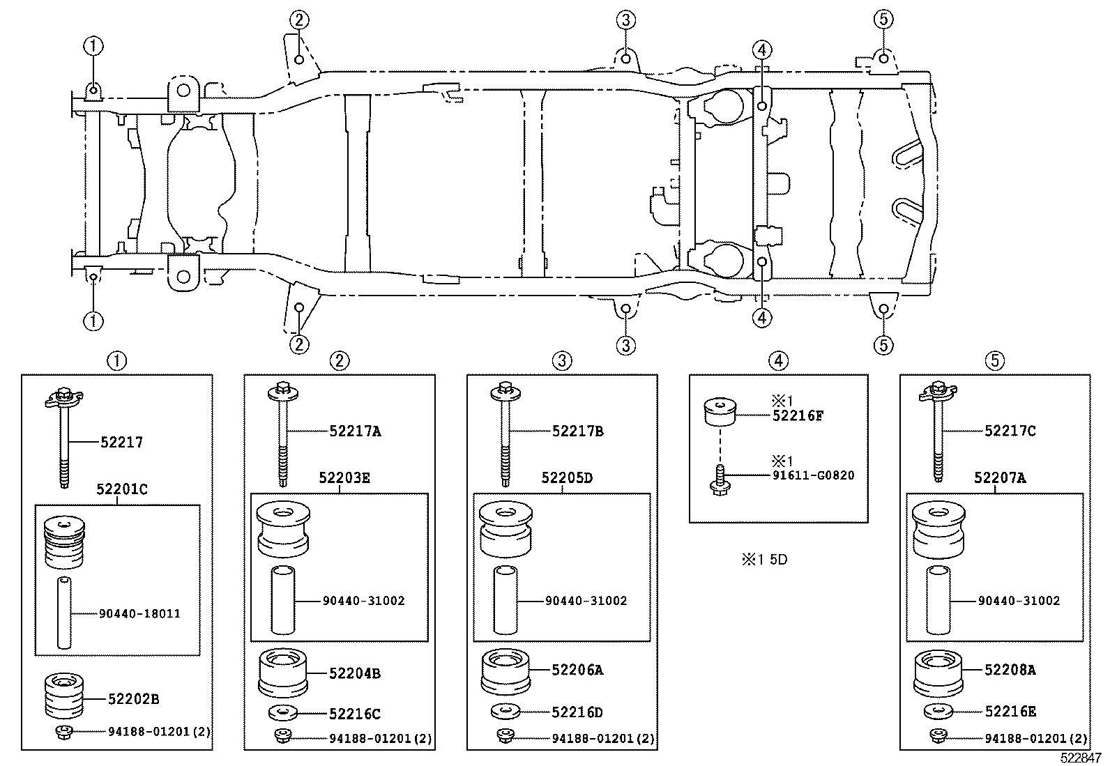  LAND CRUISER PRADO |  CAB MOUNTING BODY MOUNTING