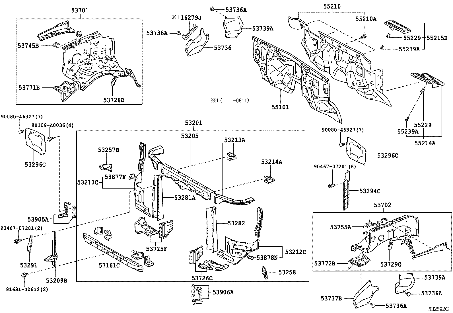  SEQUOIA |  FRONT FENDER APRON DASH PANEL
