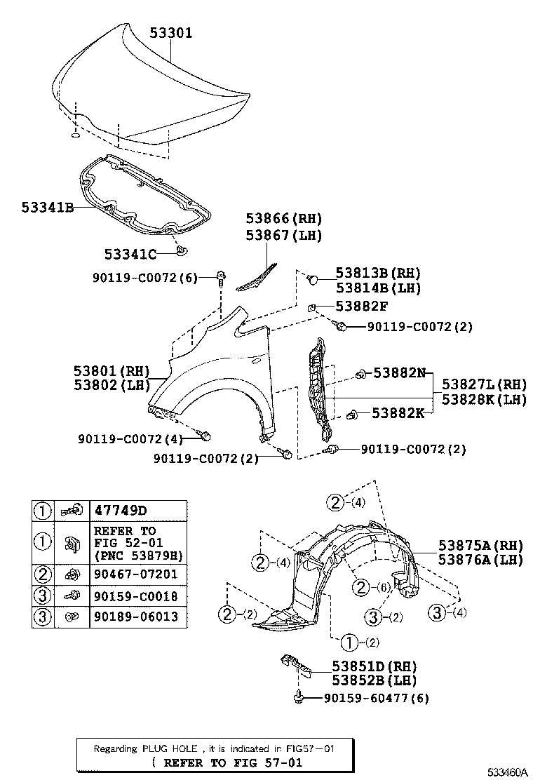  EZ |  HOOD FRONT FENDER