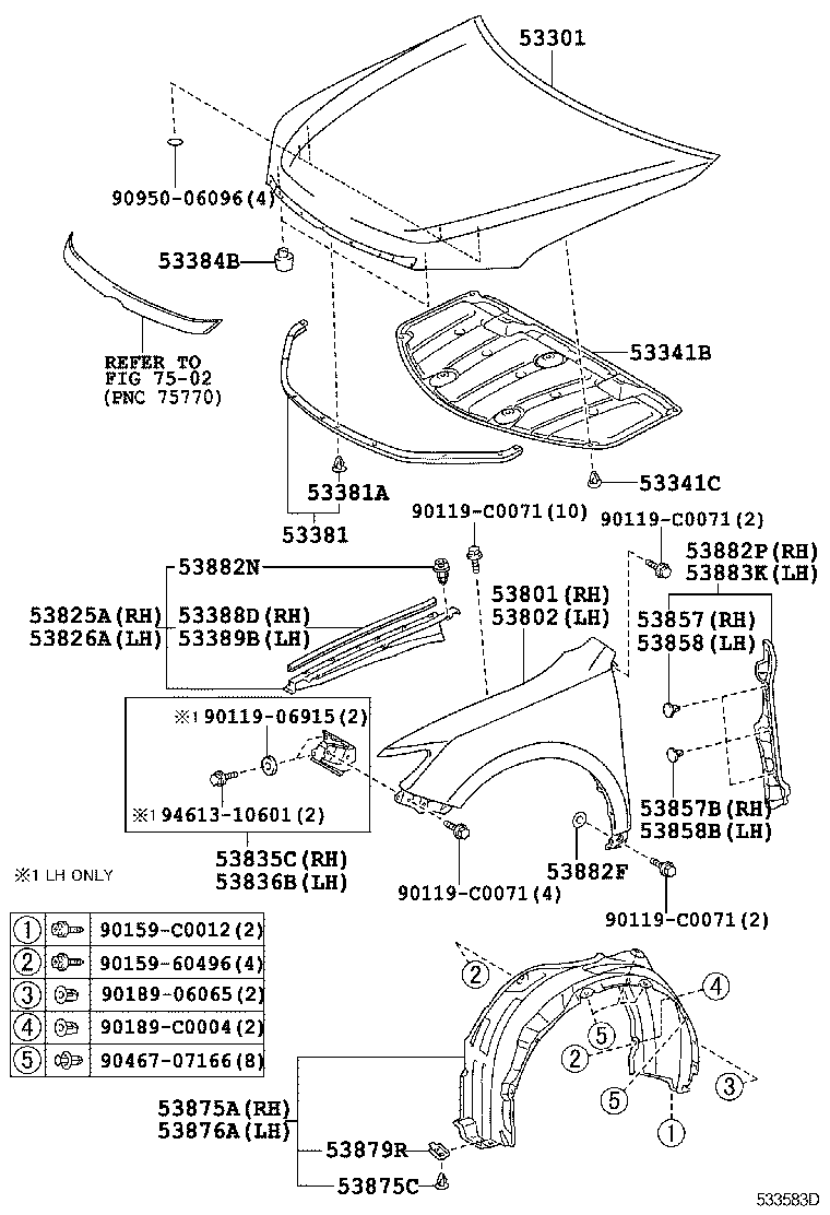  CAMRY HYBRID CHINA |  HOOD FRONT FENDER
