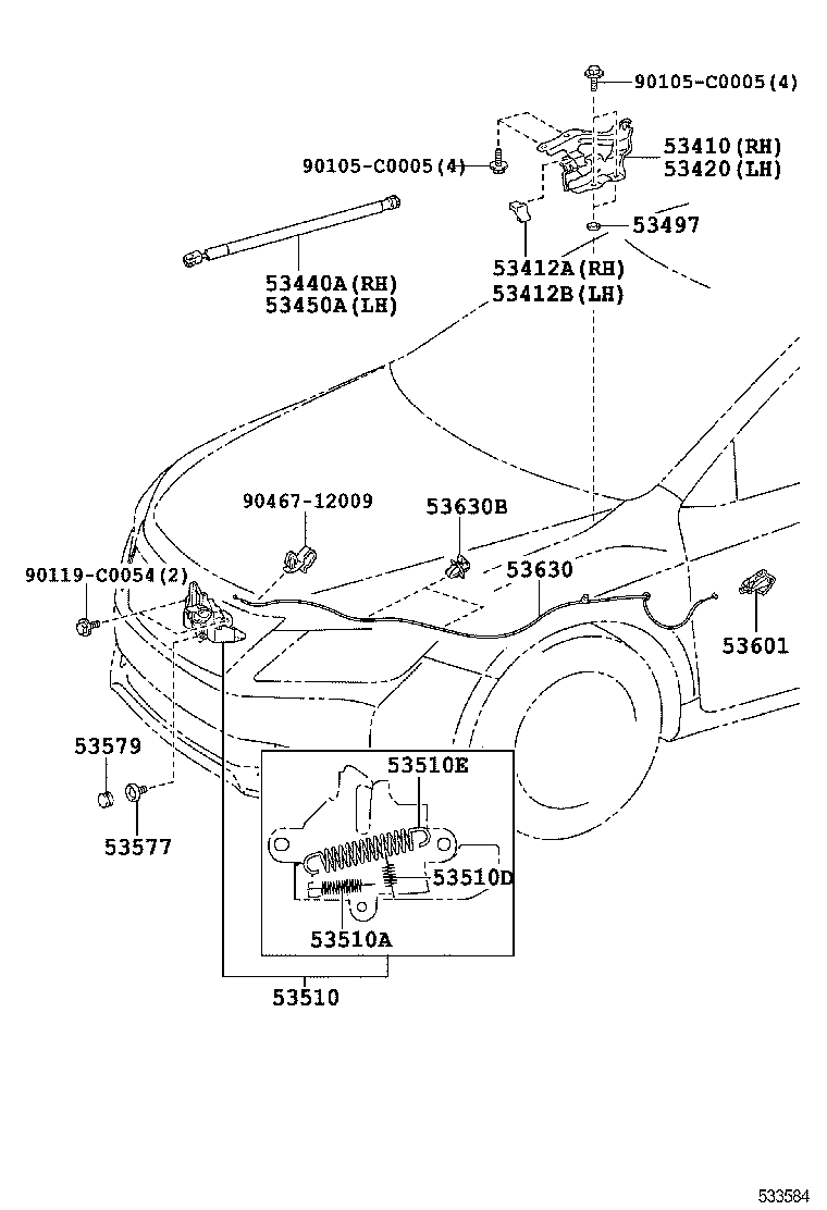  CAMRY HYBRID CHINA |  HOOD LOCK HINGE