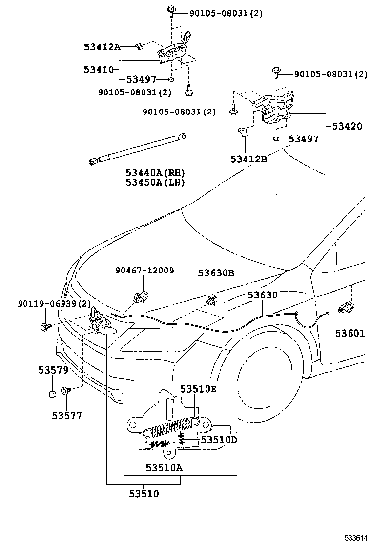  CAMRY HYBRID ASIA |  HOOD LOCK HINGE