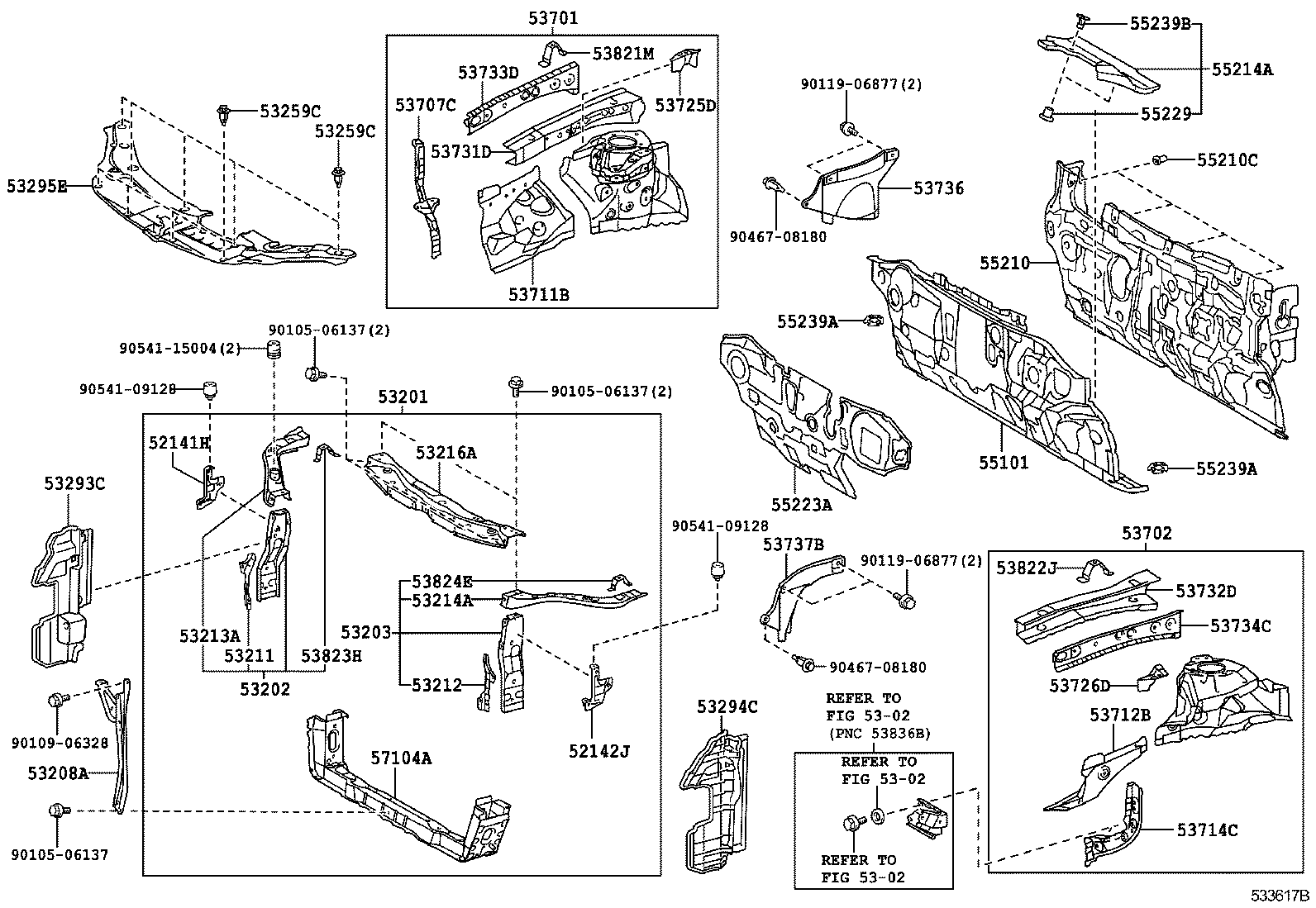  CAMRY HYBRID ASIA |  FRONT FENDER APRON DASH PANEL