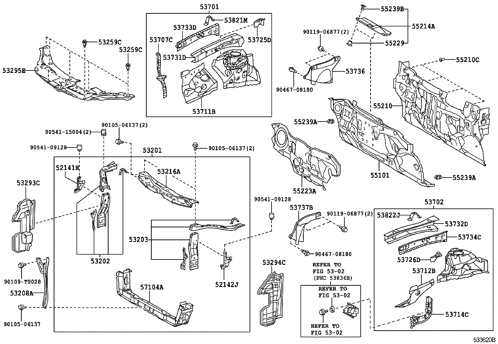  CAMRY HYBRID ASIA |  FRONT FENDER APRON DASH PANEL