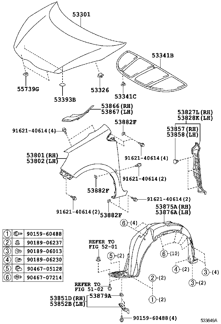  PRIUS C |  HOOD FRONT FENDER