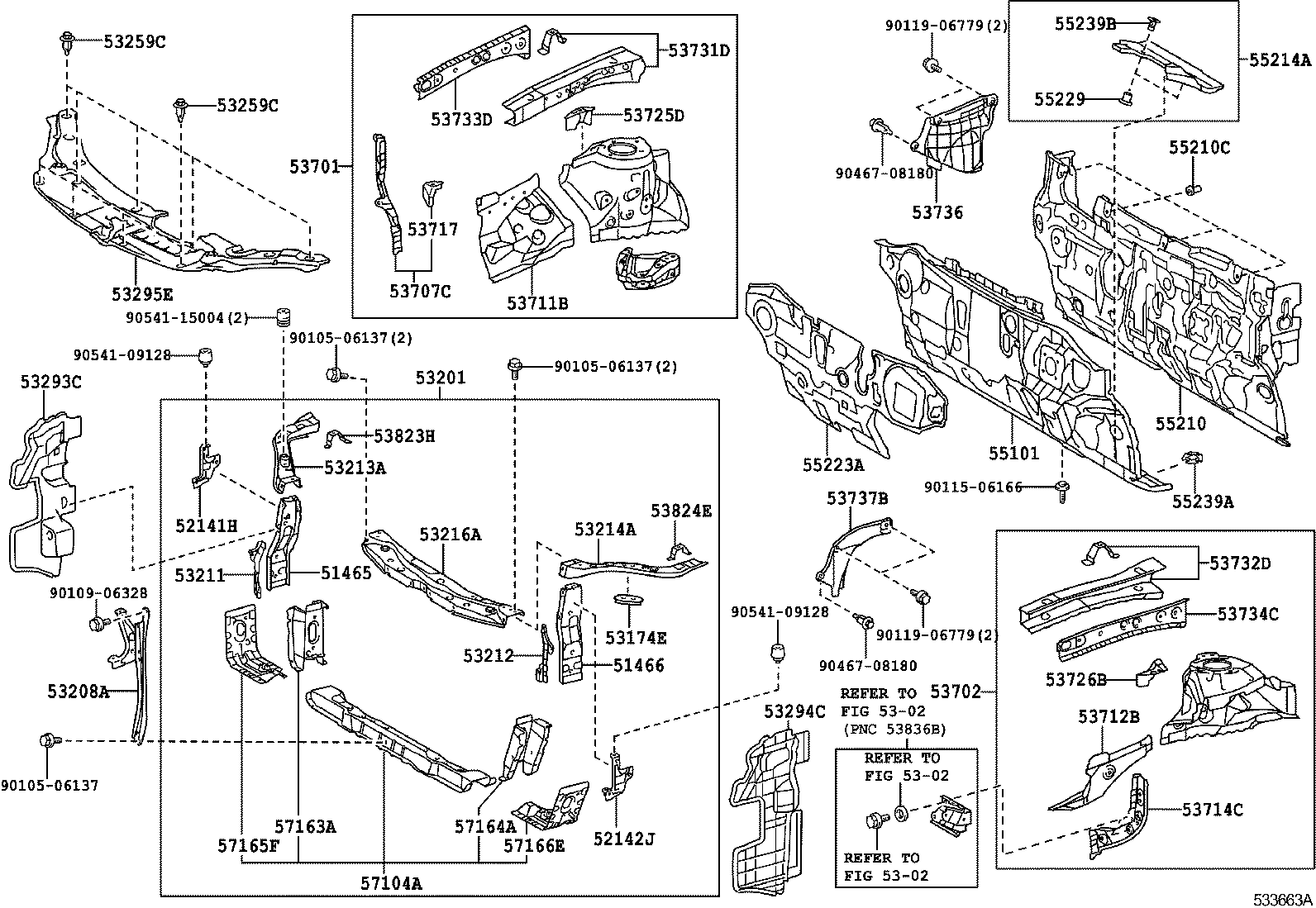  CAMRY AURION HV ARL |  FRONT FENDER APRON DASH PANEL